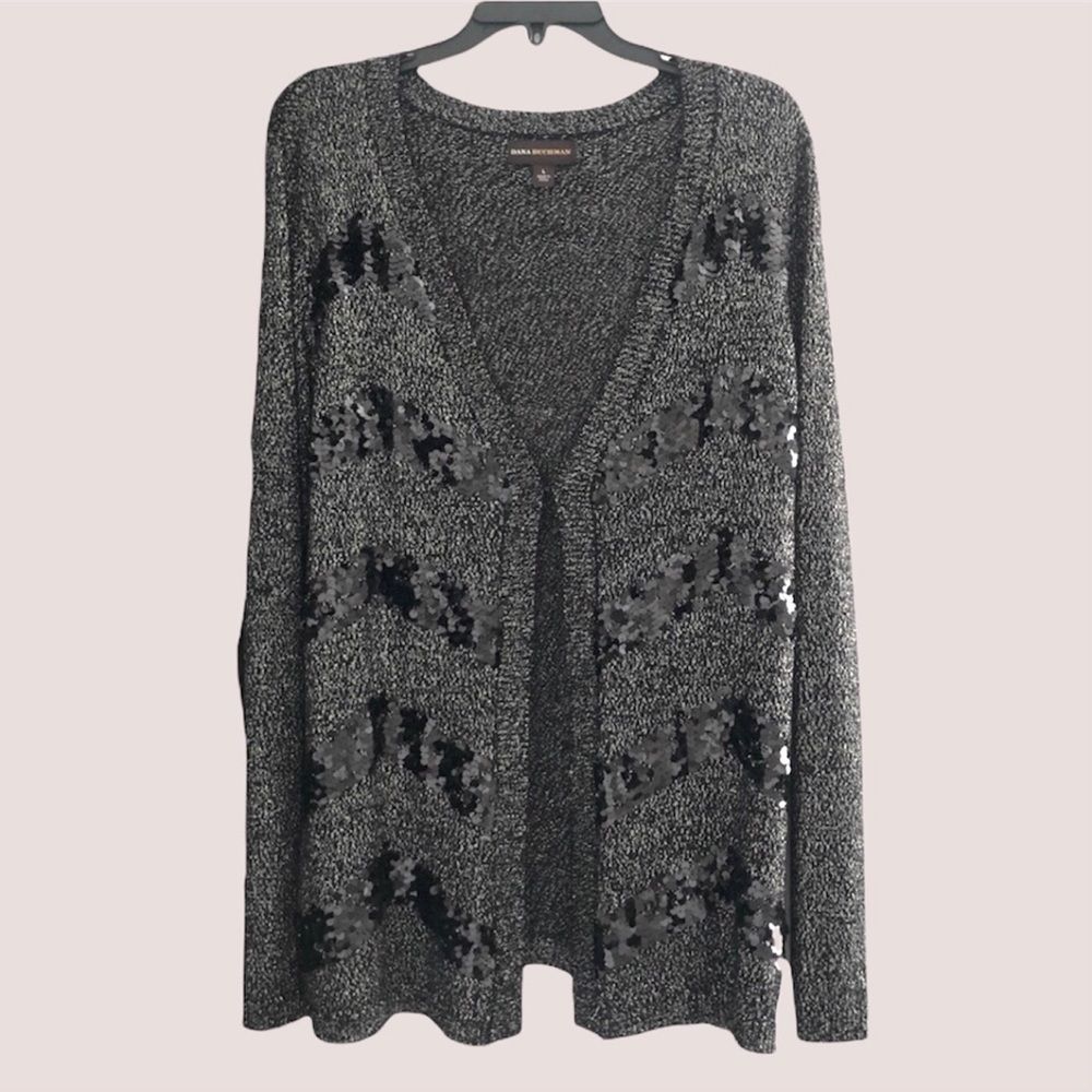 🆕💥Dana Buchman Black Metallic Cardigan